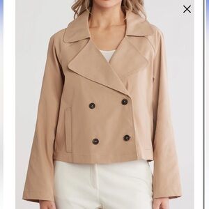 Double Breasted Crop Trench Coat